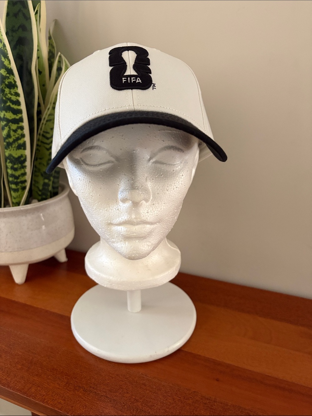 NWT Fifa worldcup soccer White and Black Adjustable Cap Hat
